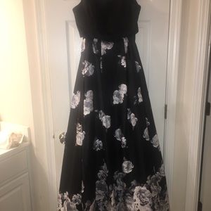 Black and white 2 piece formal dress